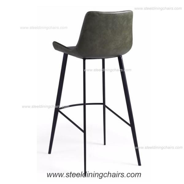 Fixed 50CM 102CM Grey Leather Counter Height Chairs For Kitchen