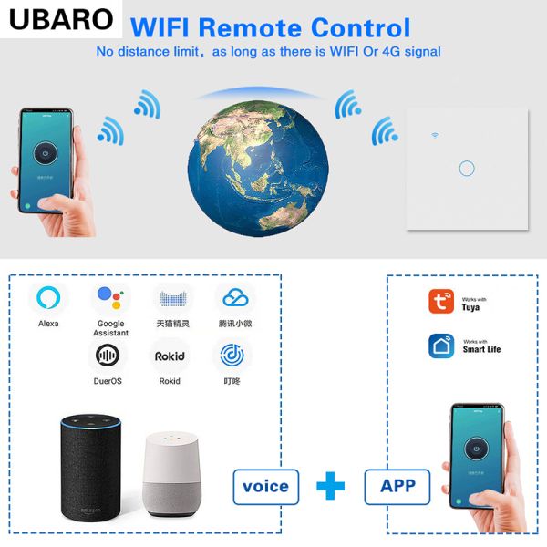Стены скрытый Tuya умный домашний Wi - Fi переключатель с серой стеклянной панелью 4 поддержка Google Assistant Alexa Голос
