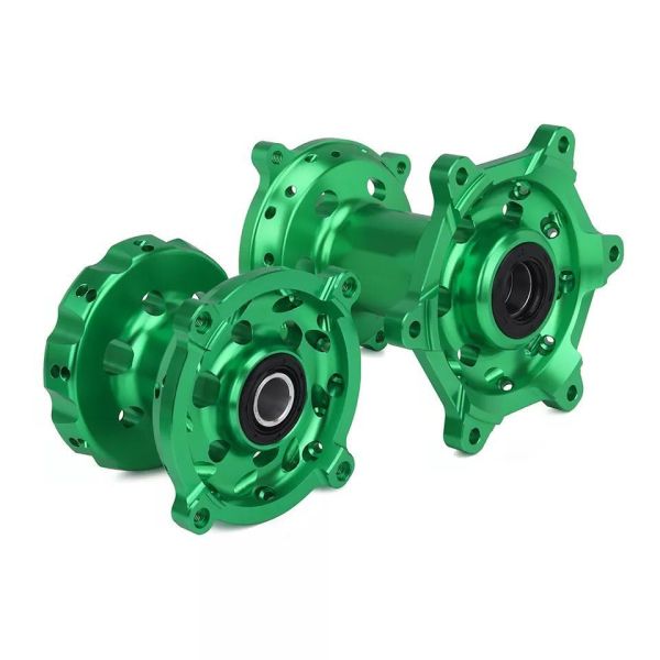 Replace/Repair Motorcycle CNC Green Front Rear Wheel Hubs Set For KX250 06-08 19-20 KX250F KX450F 06-18
