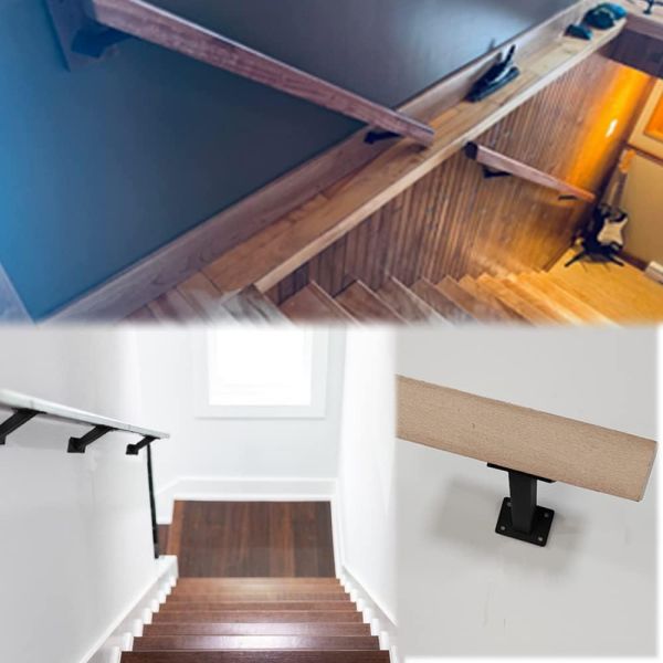 Wall Mounted Stair Support for Wood Railings 12.5 x 3.8 x 5.5cm Sturdy Handrail Bracket