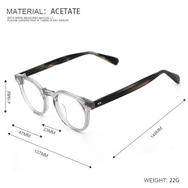 Vendor Fashion Clear Handmade Acetate Frames Glasses MR 98614