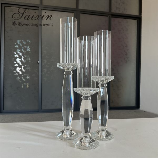 Доставщик свадебных центров Высокий украшение кристаллический подставник для подъема свечей