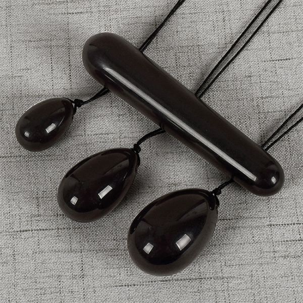 Natural Quartz Crystal Nephrite Jade Yoni Egg Set for Women Class I Vaginal Massage 4Pcs