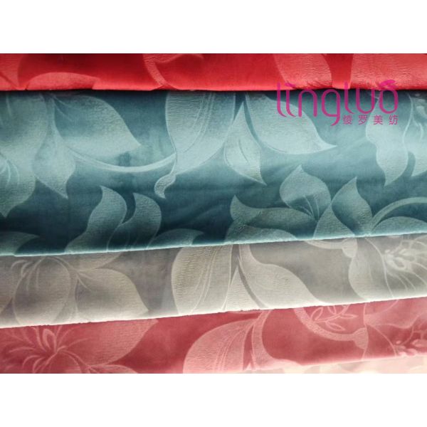 Printed Holland Velvet Fabric For Living Room Embossed Sofa Protectors