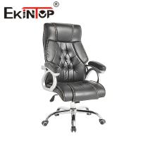 Cadeiras de couro giratórias de luxo com encosto alto Cadeira de escritório ergonômica