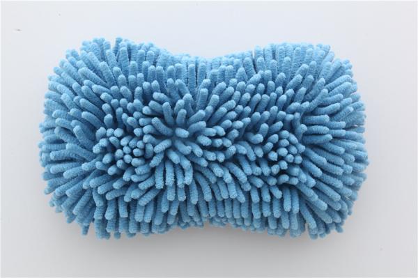Blue color microfiber chenille car cleaning, house cleaning sponge applicator pad