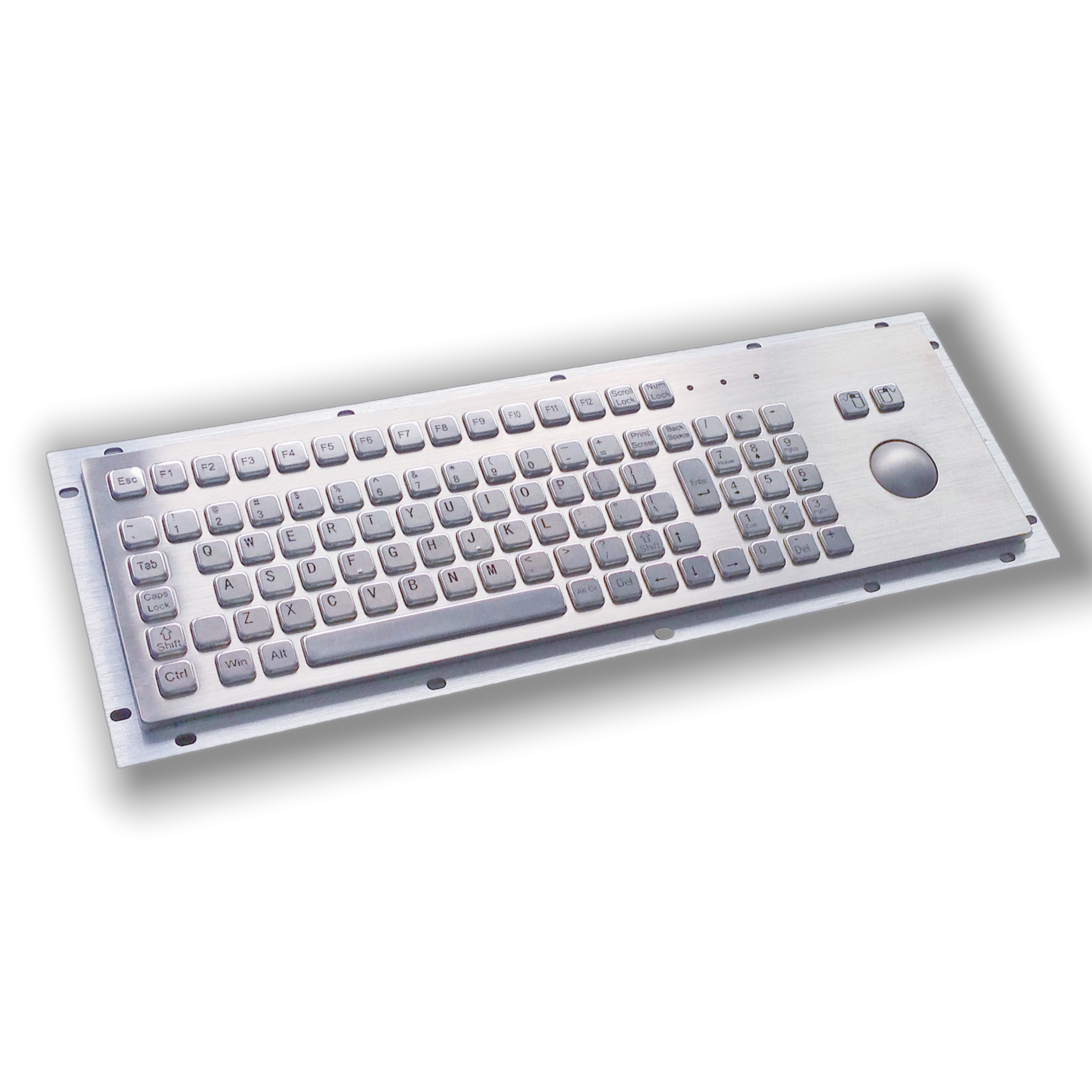 Waterproof Dustproof Explosionproof -40℃ Industrial Stainless-Steel Keyboard with Maintenance-Free Trackball