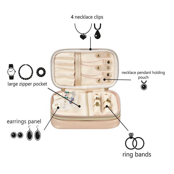 2 Layer Jewelry Storage Bag Pouches Organizer Pouch Earring Travel Case 7x2.4x3.9