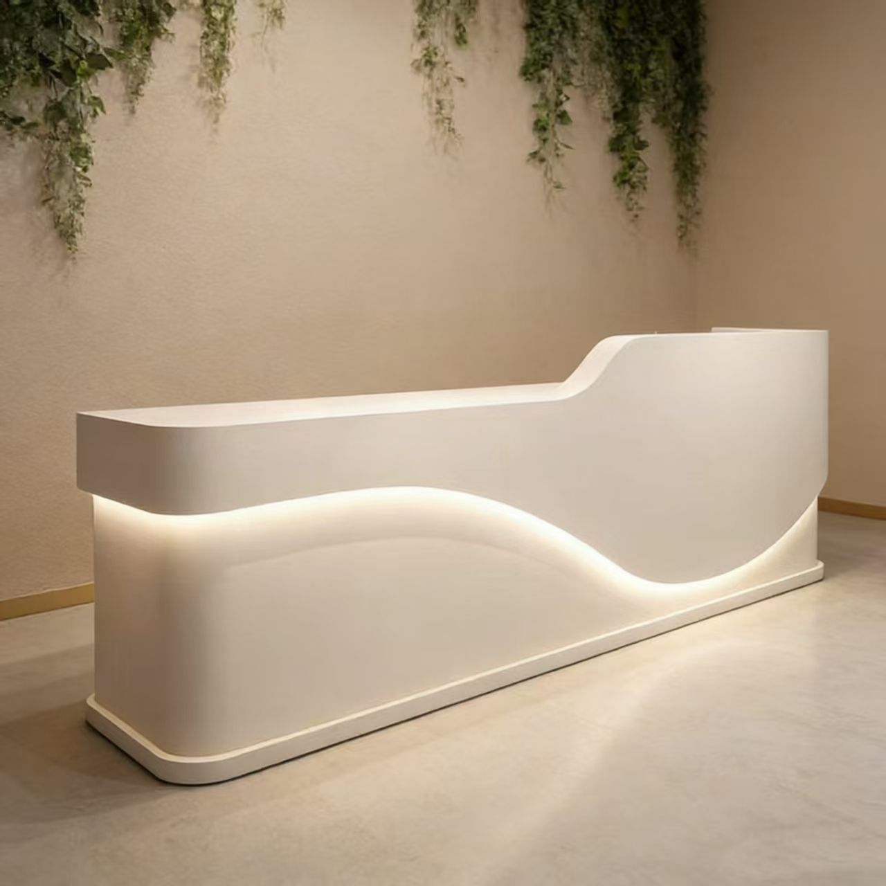 Stylish Wooden Front Desk with Marble Top for Jewelry Retail Shop