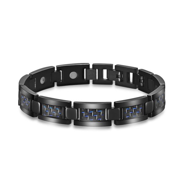 Men's Carbon Fiber Tantalum Bracelet Braided Flower Leather Rope Hand Rope Bracelet