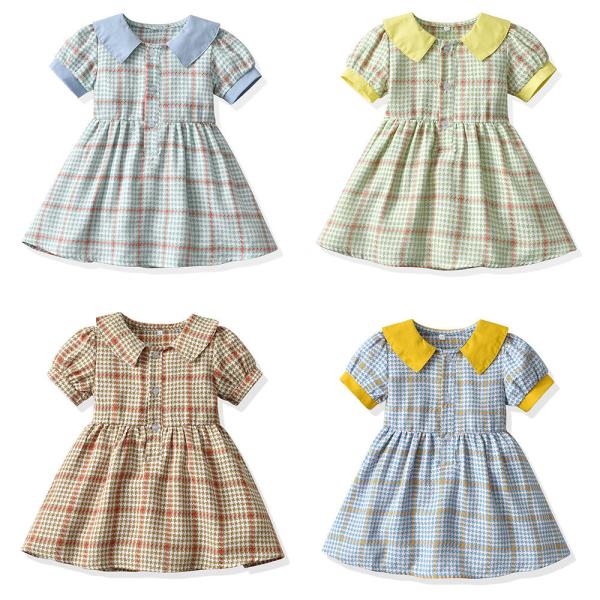 A bolha da lapela da manta curto Sleeved roupa de S da princesa Dress Summer Children '