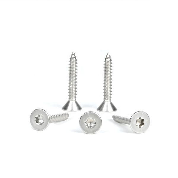 Plain Finish Torx Flat Countersunk Self-Tapping Screws 316 Stainless Steel for Wood