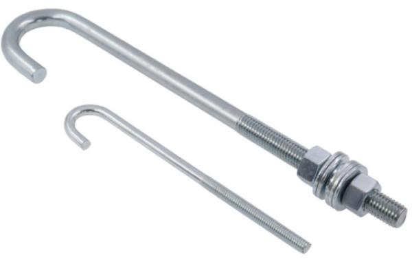 M4 M16 Boulon à crochets en acier au carbone L & J avec laveuse de noix Classe4.8 grade 8.8 Zinc