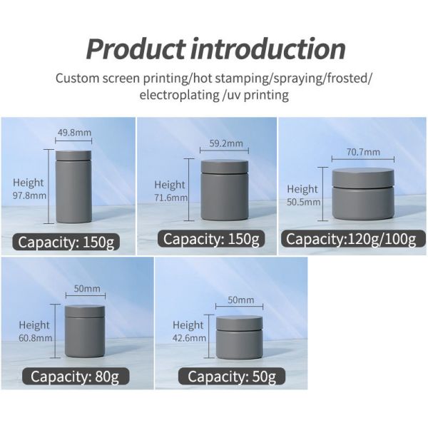 50g-150ml Round Pink Matte Body Butter Jars Beauty Body PET Empty Cream Jar for Vitamins Gummy Candies Cream Jar with Cap