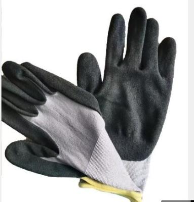 15 Gauge Nylon Spandex Liner With Sandy Nitrile Coated Safety Grip Industrial Safety Work Protection Hand Gloves