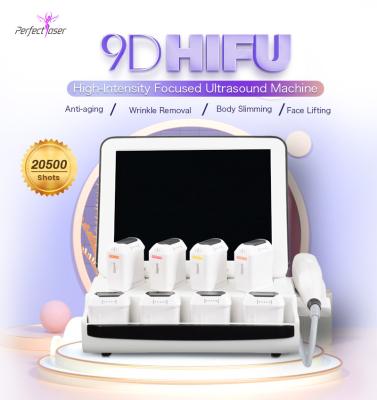 Anti Aging 9D HIFU Beauty Machine Skin Tightening Face Lifting 8 Cartridges