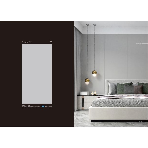 Pure Grey Porcelain Tile: 9.5mm Thickness, Clean & Pure Grey Color, Versatile & Elegant