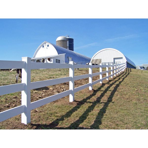 UV Resistant White Vinyl Ranch Rail Fence Easily Assembled Modern Design Vinyl Farm Fencing