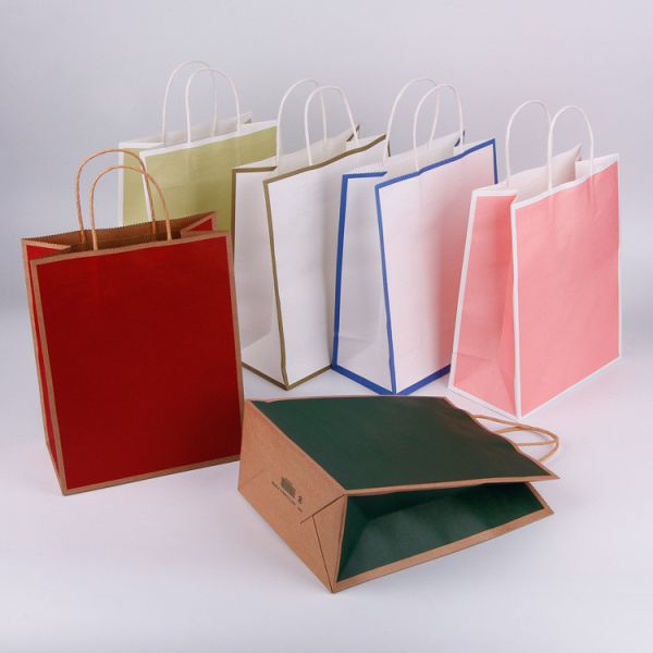 Industrial Gift Craft Custom Printed Shopping Paper Bags with Cotton Rope Handle