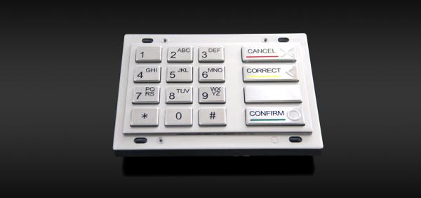 Waterproof PCI 4.0 Encrypted Pin Pad 0.45mm ATM Machine Pin Pad
