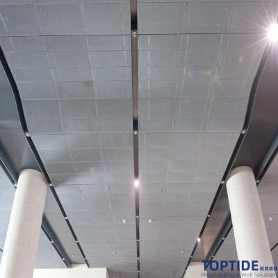 Artistic Textured Snap Grid Ceiling Boards Accessories Stainless Steel Curved Ceiling Covering Materials