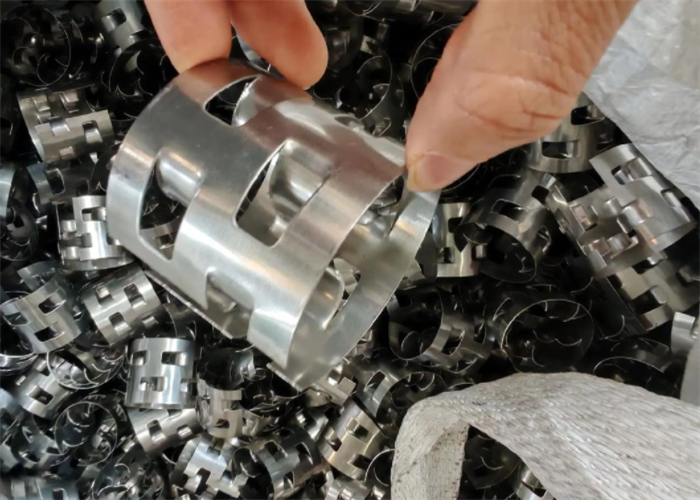SS316 Pall Ring Metal Random Packing for Gas Scrubbing Towers 50*50*0.5mm