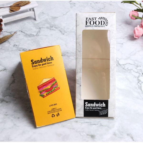Biodegradable Burger Disposable Food Packaging Carton Triangle Sandwich Bag