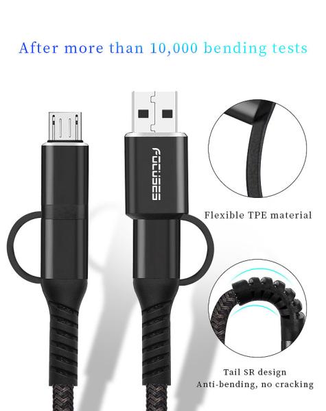 Focuses 4 In 1 5A Multifunctional USB Cable Fast Charging