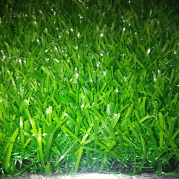 Green Artificial Grass Yarn / Synthetic Garden Balcony Lawn 14s Every 10cm