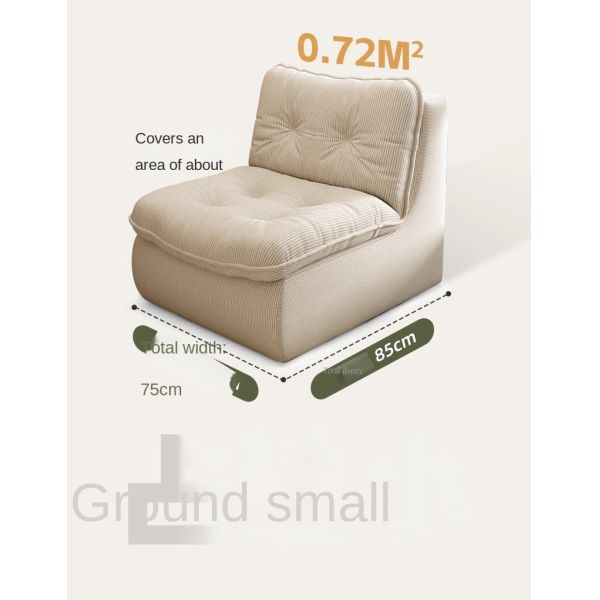 Modern Bean Bag Chair Reclining Sofa with Corduroy Fabric Modular & Portable Design for Living Room and Balcony Use