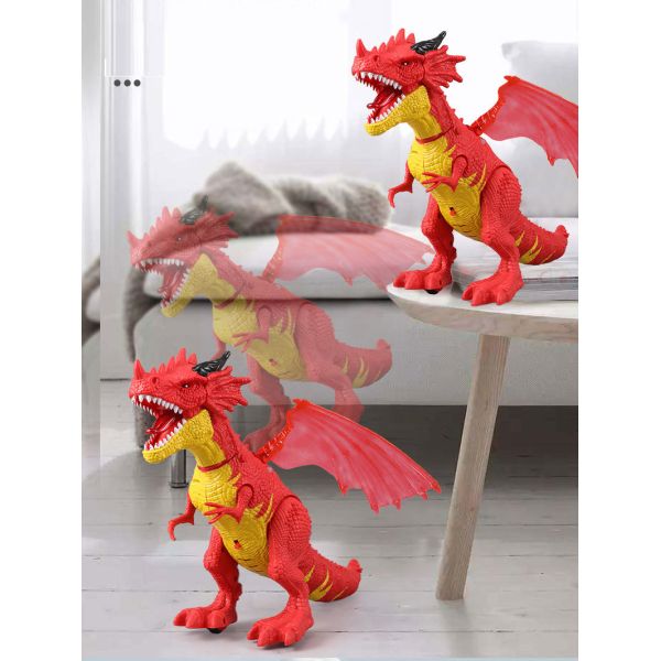 PVC Children'S Electric Spray Toy Flying Dragon With Light And Sound Spray Walking Dinosaur Model Toy