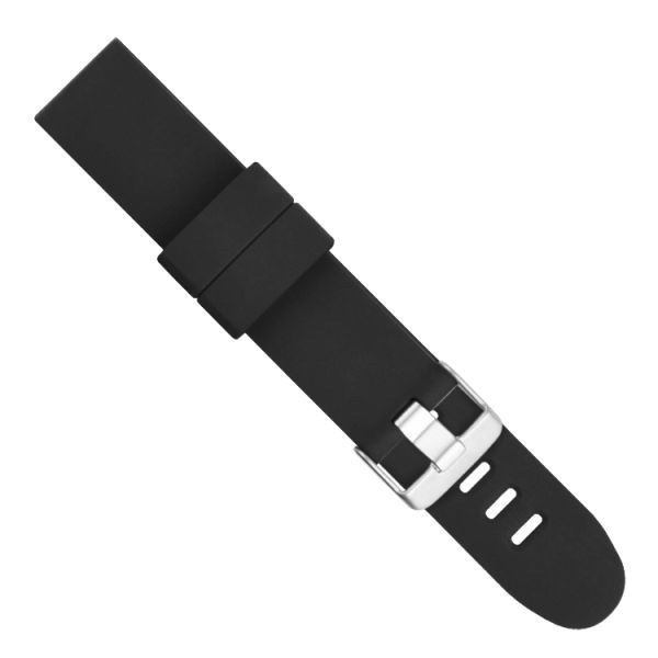 Stylish Black Silicon Rubber Watch Band Mens Adjustable Watch Strap 20mm