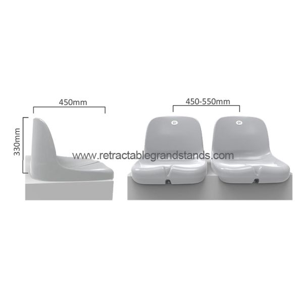 College Anti UV Plastic Stadium Seating Blue PP For Football Game