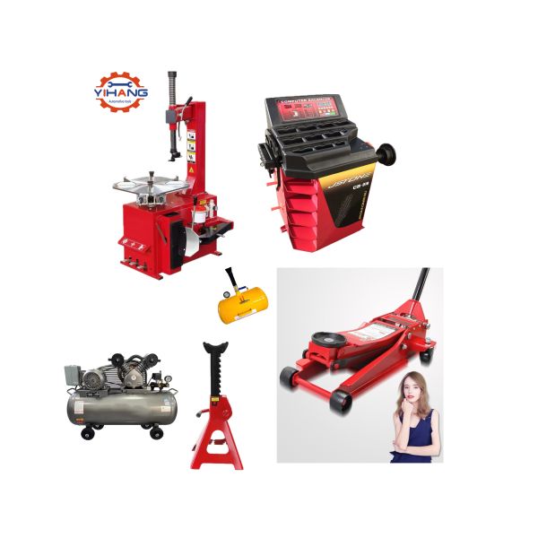 Convenient Garage Tyre Shop Package Air Compressor Tire Changer Wheel Balancer Combo