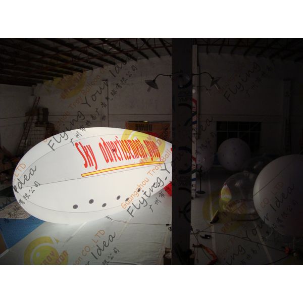 Huge Inflatable Zeppelin Air Balloon White Elastic UV Protected Printing