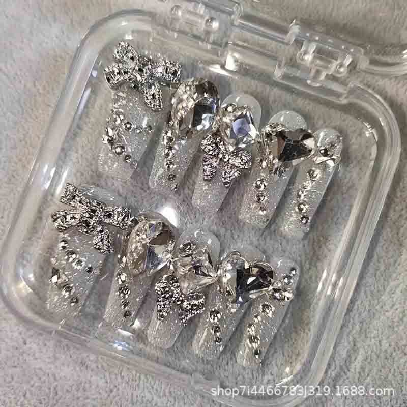 Bulk Handmade False Nails Crystal Ornament Glam Bridal Design

