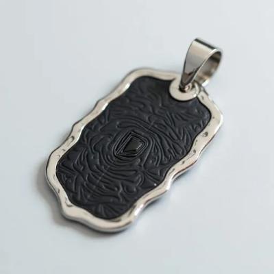 Tough Style Men's Pendant:Bold metal frame,black core,shows trendy personality.
