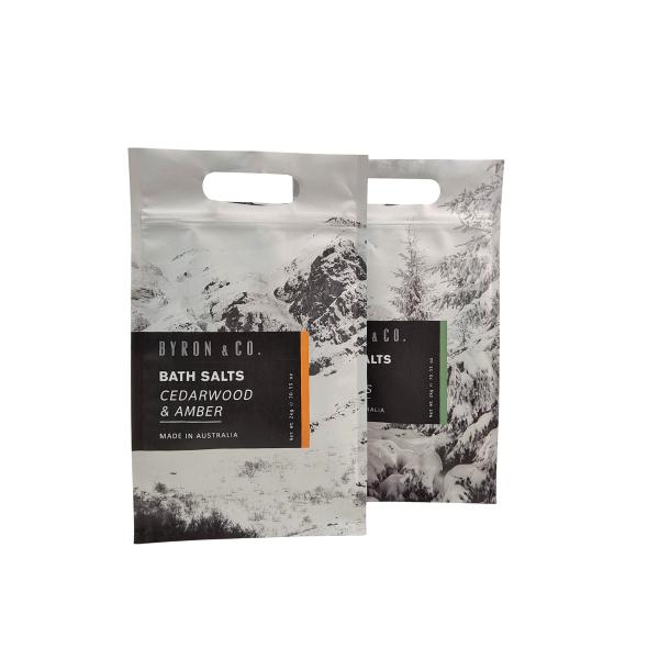  Eco-Friendly Ziplock Bag with Handle Flat Bottom Pouch Zipper for Bath Salt Body Scrub Shampoo Packaging Plastic Bags