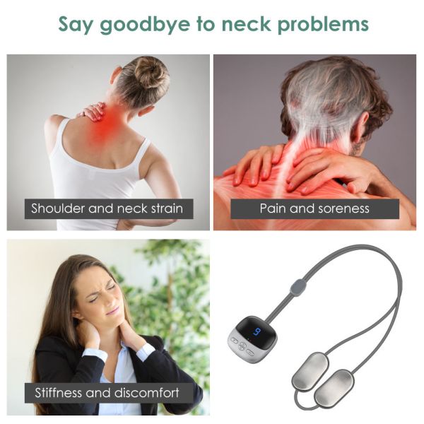 Relaxing TENS EMS Pendant Cervical Spine Massager for Neck and Shoulder Pain Relief