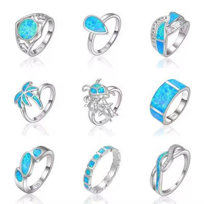 Engagement Wedding Stone Sterling Opal Jewelry Rings White Gold Plated