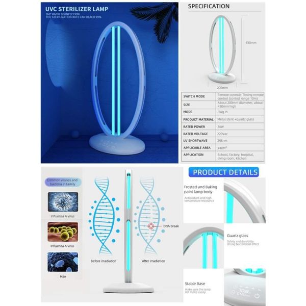 Бактерицидная лампа УВК жизни трубки 8000Х убивает высокую эффективность коронавируса