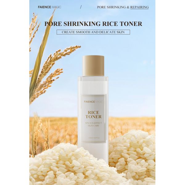 Organic OEM Pores Shrinking Rice Water Toner Facial Hydrating Soothing Moisturizing Skincare Whitening Face Skin Rice Toner