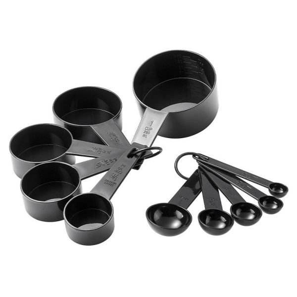 MEASURING TOOLS Professional Plastic Measuring Cups with Coffee Spoon Set of 5 100g