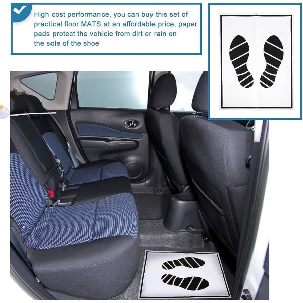 Disposable Car Paper Floor Mats Automotive Floor Mats Brown Kraft Paper Floor Mats for Cars Vehicles Printed