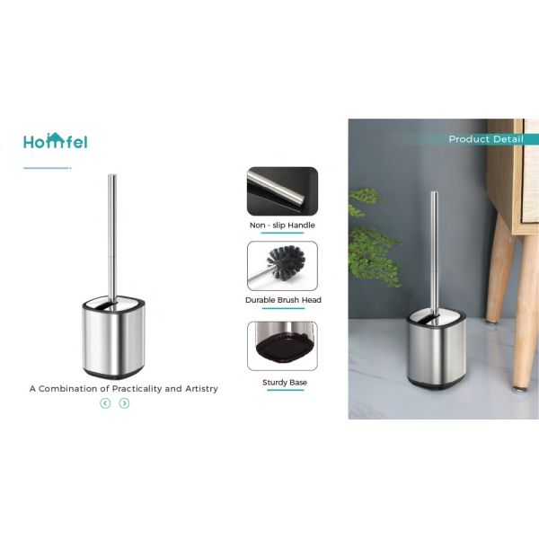 Fashion Steel Toilet Cleaning Brush And Holder With Contemporary Design