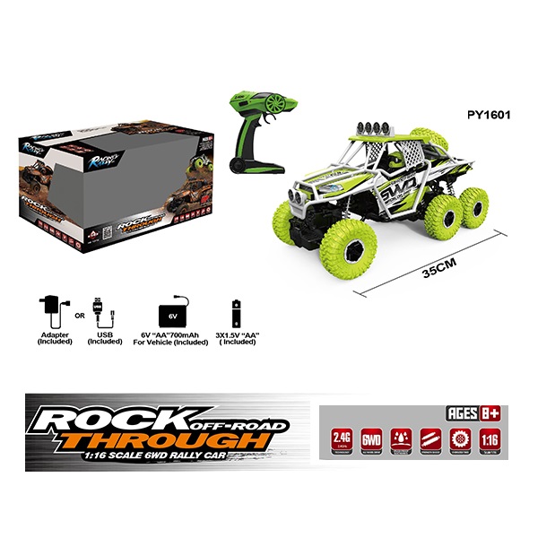 6WD Waterproof 1 / 16 Scale 2.4G Remote Control Rally Car For Kids 8 Year Old