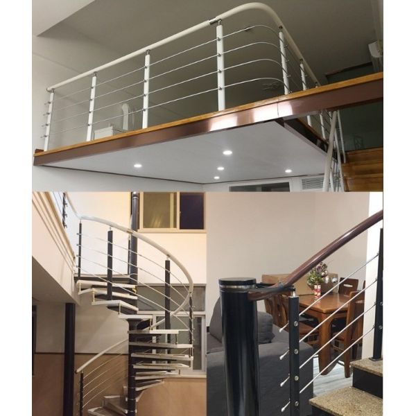 Modern Apartment Stainless Steel Aluminum Handrail Stair Railing for Outdoor Exterior