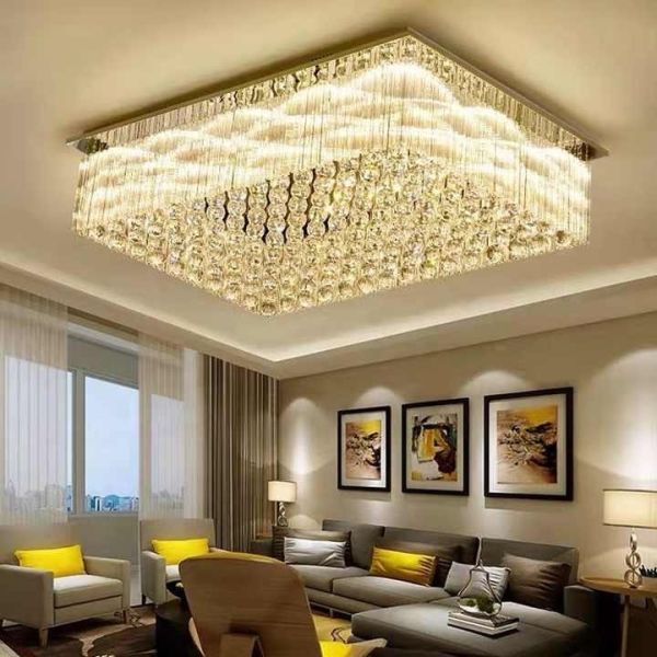 JYLIGHTING Modern Luxury Golden LED Chandelier Custom Crystal Ceiling Light For Hotel Lobby Decorative Lighting Gold Crystal Pendant Light