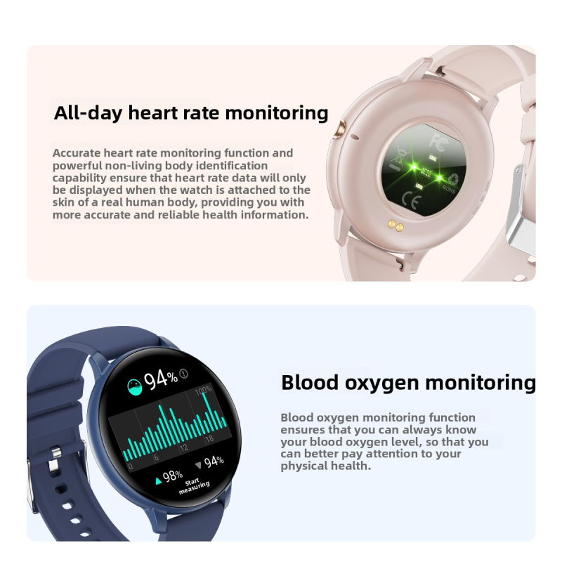 Bluetooth Call Fitness Smart Watch with Heart Rate Blood Oxygen Sleep Monitor IP67 Waterproof Multi-Sport Tracker for iOS Android