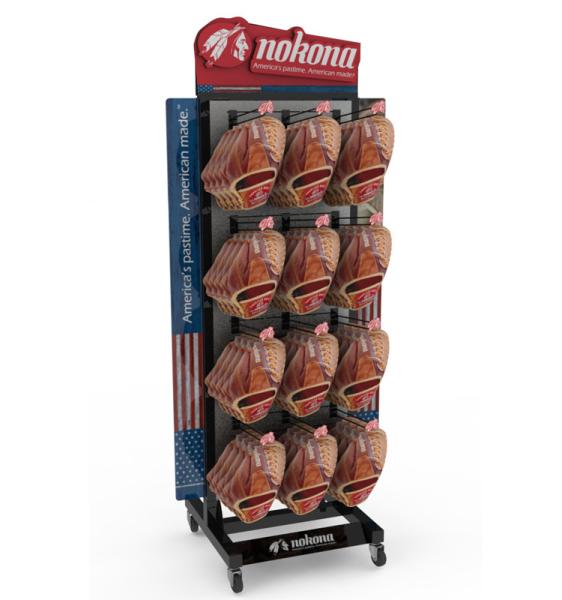 Custom Golf Glove Display Rack Movable Metal Floor Rubber Mitten Rack